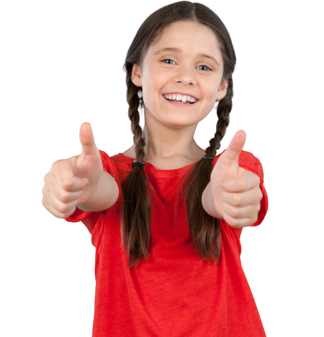 Smiling child with healthy hair after lice treatment in Abu Dhabi